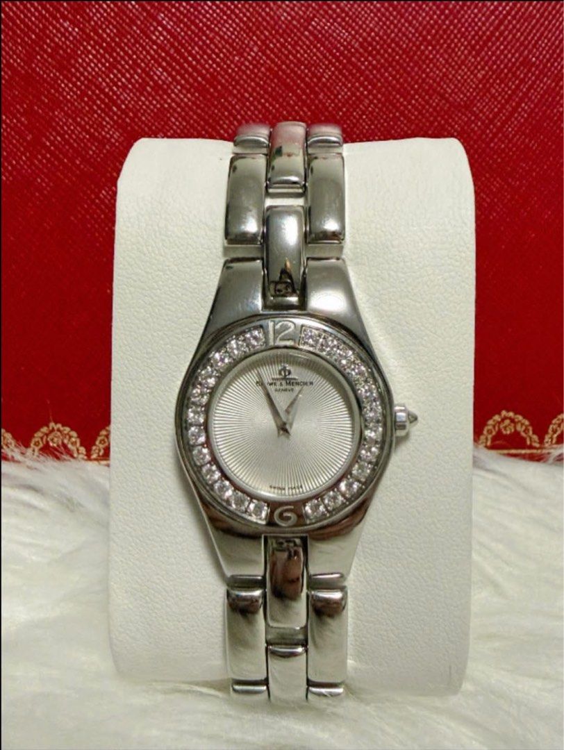 Baum€ & Merci€r (Category: Women's Watches) located in Manila. Submitted by annafinds (Listing ID 1464858978, Image 1). Description: Baum€ & Merci€r luxury ladies’ wristwatch, a stainless steel case and a dazzling diamond-set bezel. - Size 7 or smaller With provided box ₱37,500 Open for layaway..