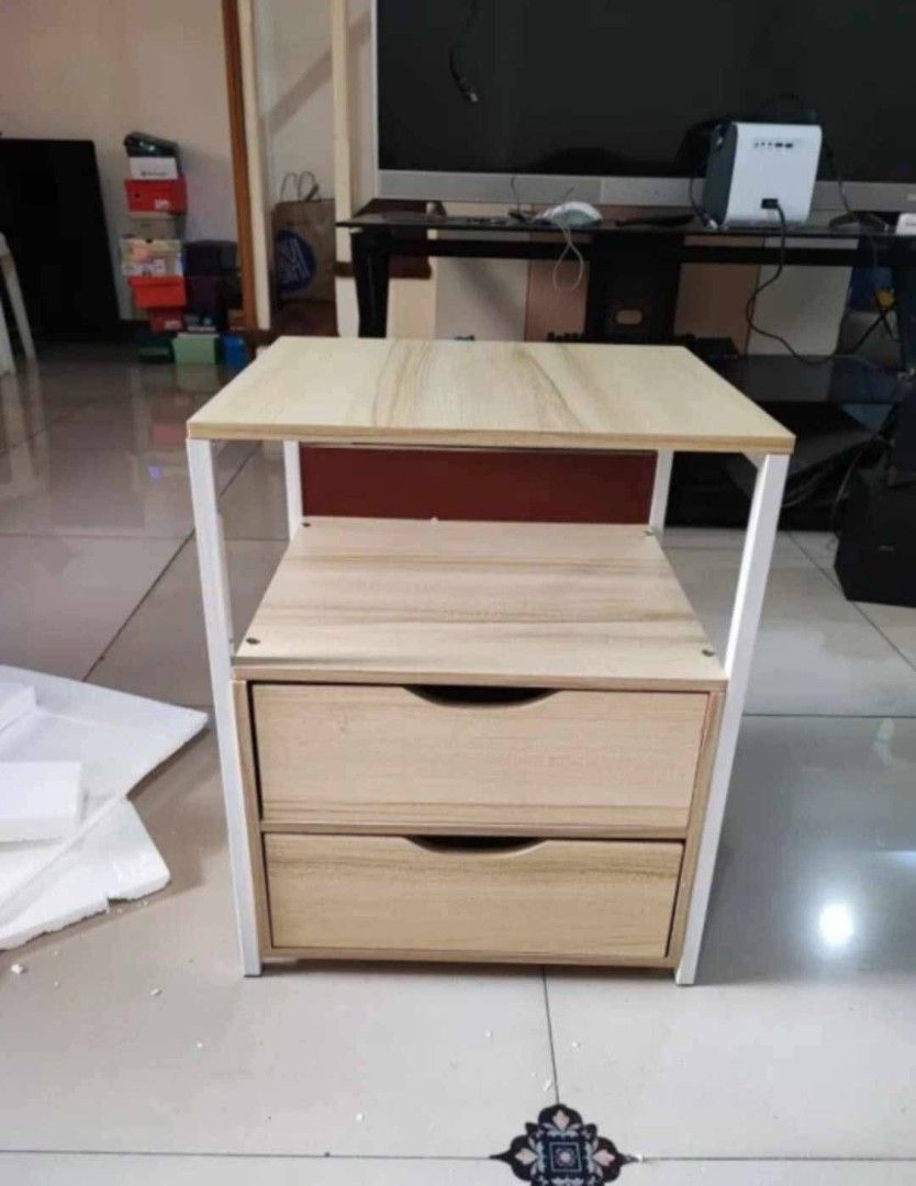 Bedside Table (Category: Tables & Sets) located in Manila. Submitted by redonlineshop (Listing ID 1464849036, Image 2). Description: New Bedside Table with Drawer ₱950 ON HAND BRAND NEW Mode of Payment: Gcash,COD Same day delivery PM for orders and inquiries.