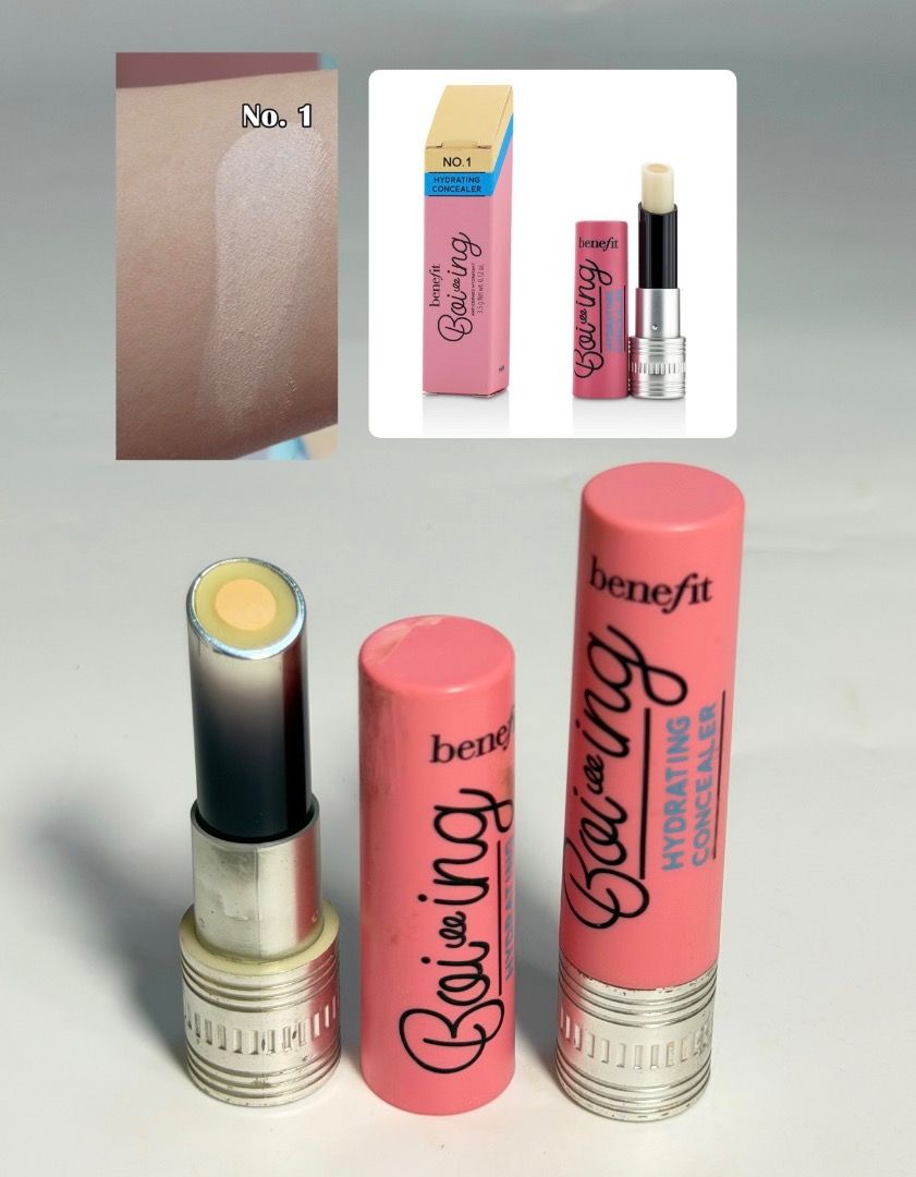 Benefit Boi-ing Hydrating Concealer No. 1 (Category: Makeup) located in Cebu City. Submitted by kyeshamori24 (Listing ID 1464888604, Image 1). Description: - Authentic Benefit Boi-ing Hydrating Concealer in Shade No. 1 (Light Beige) - Dual-core formula infused with Vitamin E and apple seed extract - Keeps skin moisturized while hiding dark circles and blemishes - Swatch photo included to show the exact shade - Convenient twist-up tube with signat