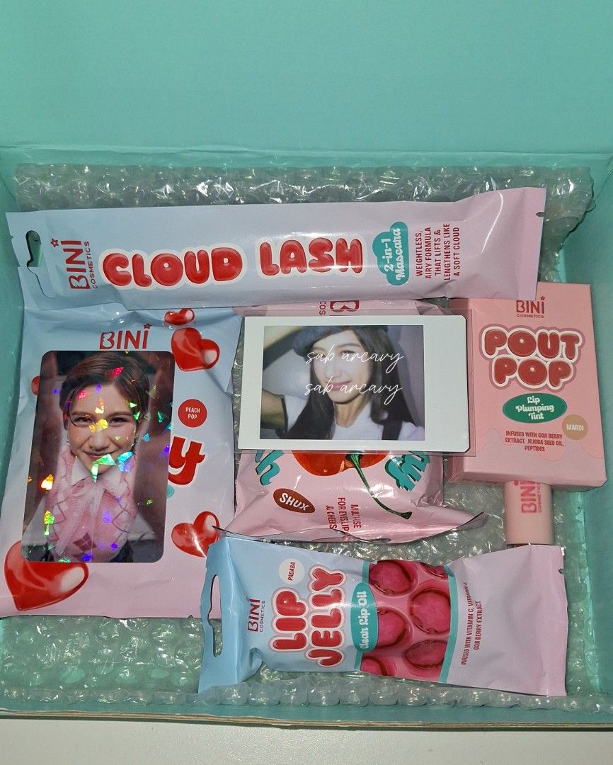 BINI Cosmetics Polaroid Set with Photocards (Category: Other Merchandise) located in Daet. Submitted by sabarcavy_ (Listing ID 1464803899, Image 3). Description: WTS LFB BINI COSMETICS POLAROID WITH MAKE UP SET jhoanna —portrait, noot noot na mirror selfie sheena —landscape, unang kilig photoshoot sheena —portrait, barefaced selca maloi —landscape, slightly smile/smirk —for keeps if walang kukuha DM FOR PRICELIST loc: bicol, ship via j&t rfs: nee