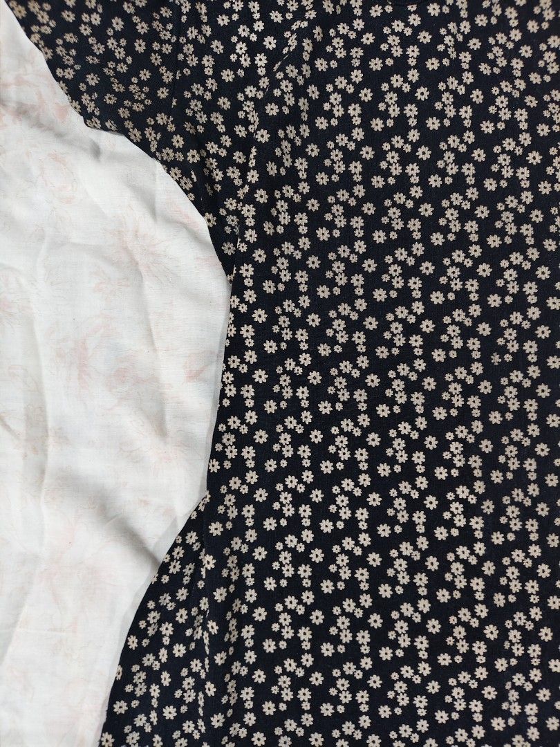 black floral midi dress (Category: Dresses) located in Bulacan. Submitted by angel.decluttersx (Listing ID 1464904121, Image 2). Description: s-m heavy and thick cotton fabric material no issue good quality good as new pa.