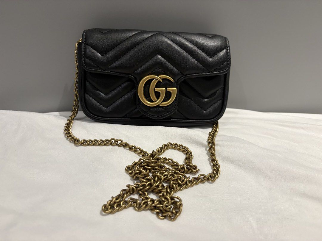 Black Gucci Marmont Super Mini (Category: Luxury Bags & Wallets) located in Makati City. Submitted by ziaspreloved (Listing ID 1464930781, Image 2). Description: No major flaws Good condition Price negotiable.