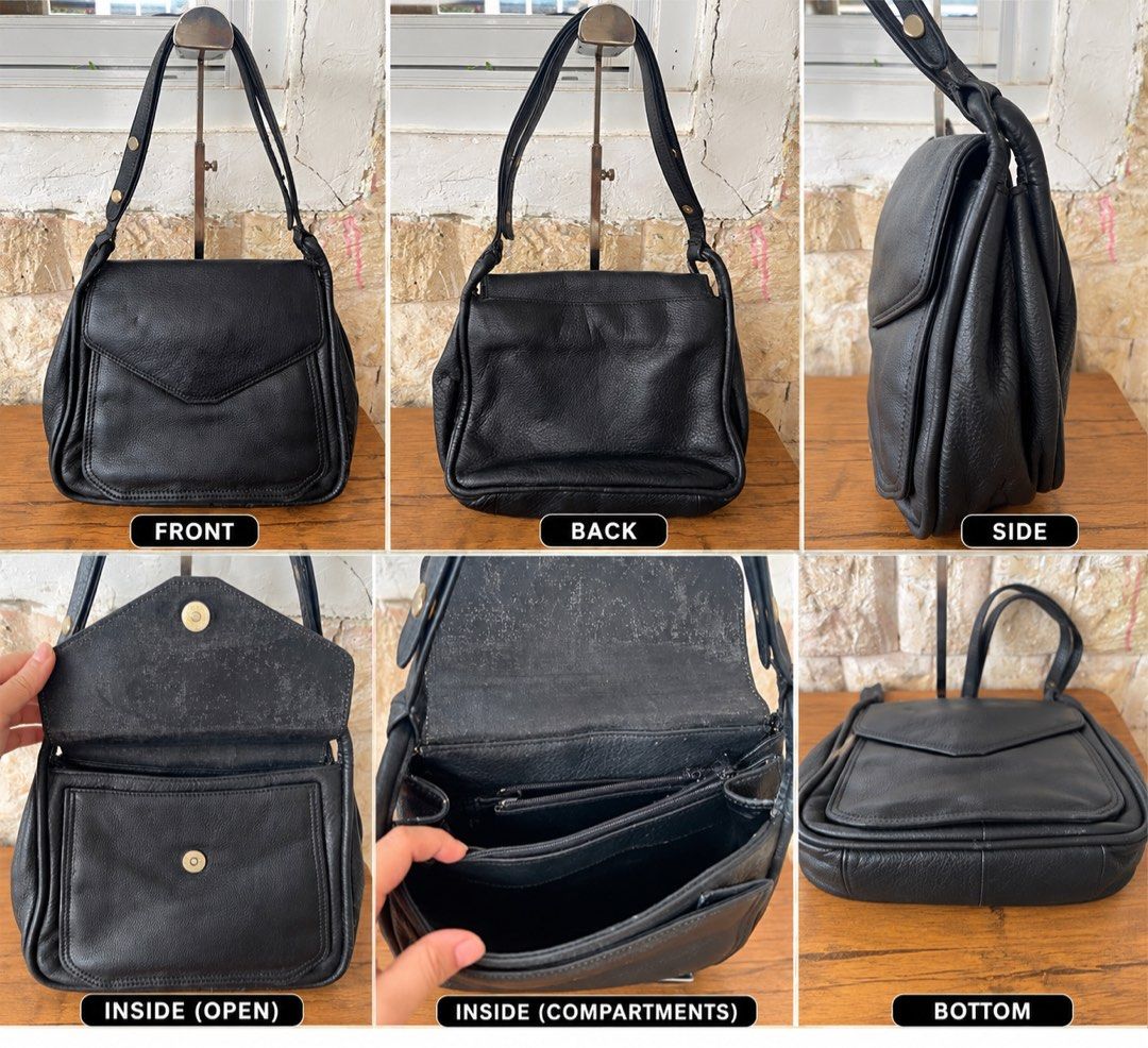 black pebbled leather shoulder bag L9x11in (Category: Shoulder Bags) located in San Fernando. Submitted by dntjapansurpluselyu (Listing ID 1464896066, Image 1). Description: .