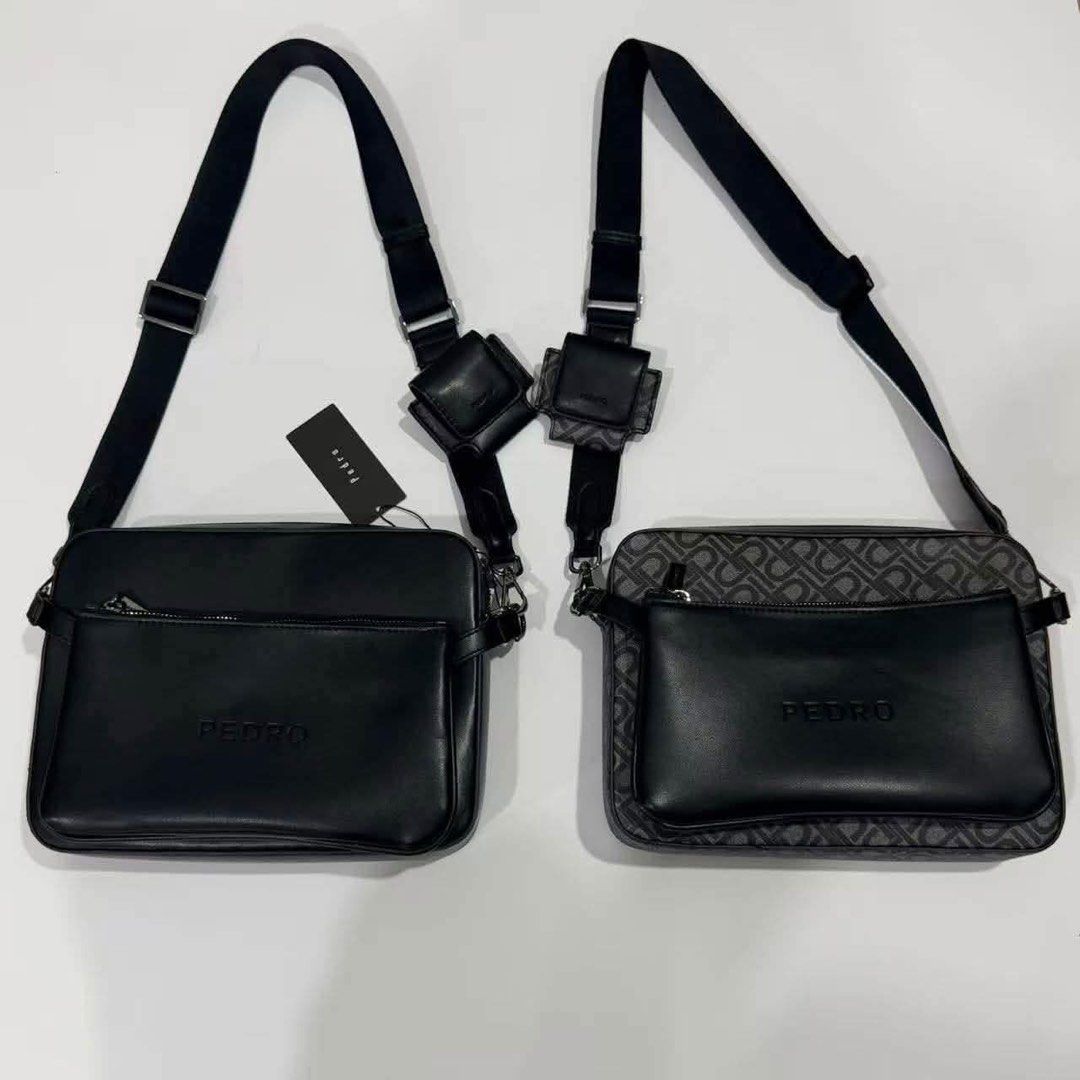 Black Travis Crossbody Bag for men (Category: Sling Bags) located in Quezon City. Submitted by stuffs.hellyy (Listing ID 1464939246, Image 3). Description: 2in1 sling bag Size:9 inches With dust bag& serial number with paper bag.