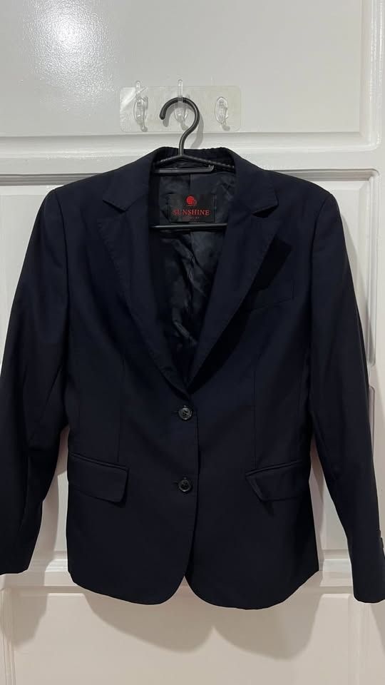 Blazer/Office Coat (Category: Coats, Jackets and Outerwear) located in Quezon City. Submitted by jukamigaha (Listing ID 1464893479, Image 1). Description: Office Coat/Blazer for Women Size: Medium Color: Midnight Blue Length - 47 cm Width (paikot) - 63 cm Sleeve length - 45 cm Shoulder - 43cm Location: Makati Delivery: Lalamove or GoGoXpress.