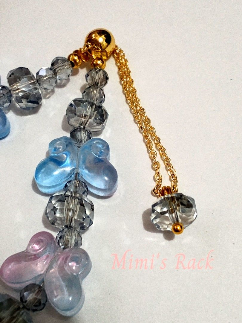Blue & Pink Butterfly Crystal Bracelet (Category: Bracelets) located in Taguig. Submitted by mimisrack (Listing ID 1464901286, Image 3). Description: 🩵Sweet and dreamy butterfly bracelet featuring pastel blue and pink butterfly beads paired with sparkling faceted crystal beads. The combination gives it a soft, feminine, fairy-like look with plenty of shimmer. ✨🩷🩵 -A pretty little bracelet that catches the light beautifully and adds a soft pop 