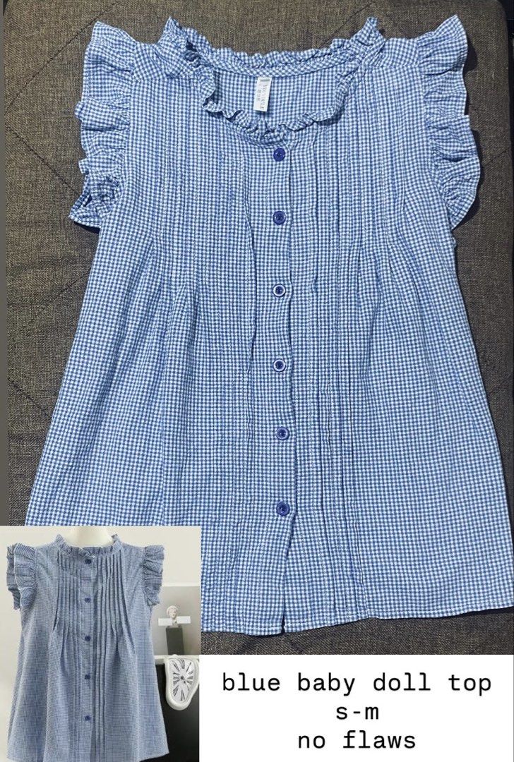 gingham baby doll top (Category: Others Tops) located in Quezon City. Submitted by ra1diance (Listing ID 1464914863, Image 2). Description: s-m.