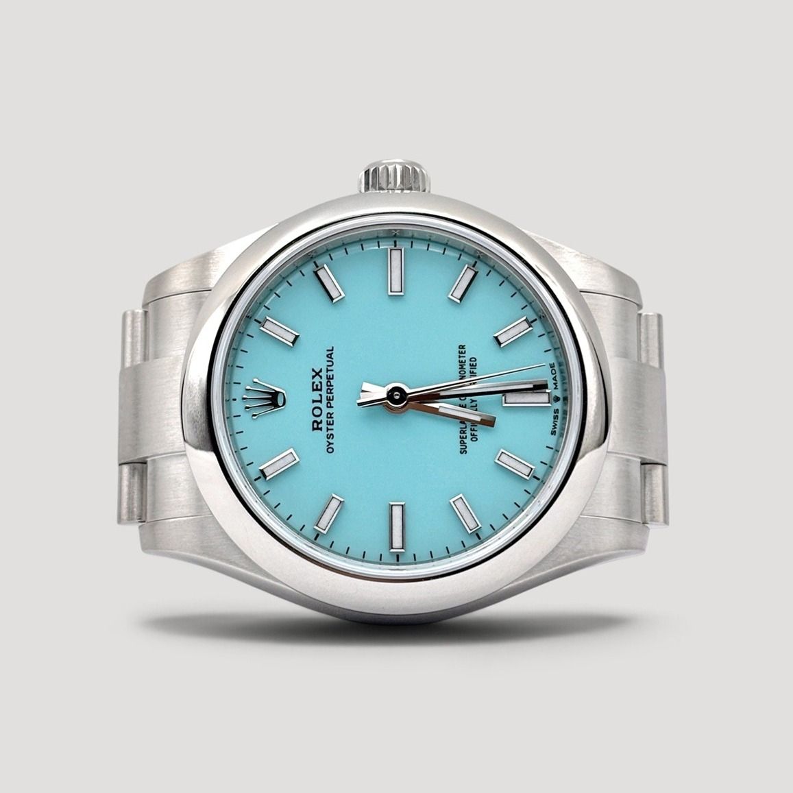 Brand New Sept 2026 Rolex Oyster Perpetual Tiffany 31mm 277200 (Category: Watches) located in Singapore. Submitted by pengkweewatches (Listing ID 1464871590, Image 1). Description: Join us on T-elegram for Exclusive Deals & Latest Stock Updates: //pk-watches.com/tele-channel Brand: Rolex Model: Oyster Perpetual Reference: 277200 Dated: September 2026 Condition: Brand New Dial: Tiffany Case Diameter: 31mm Material: Stainless Steel Box: Yes Paper/c