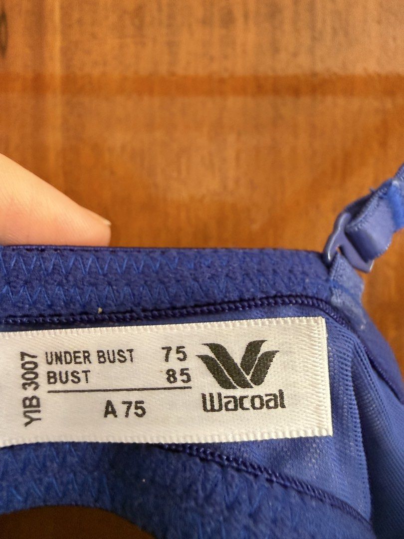 BRANDNEW WACOAL Striped Bra (Category: Undergarments & Loungewear) located in Iligan City. Submitted by peachylovessoup (Listing ID 1464872558, Image 3). Description: - Brand: Wacoal - Features: Adjustable blue straps and secure back closure - Condition: Brand new, unworn, with original store tag attached ~bought a few years ago but never used selling below srp helping tags: victoria secret, juicy couture, triumph, y2k, vintage .