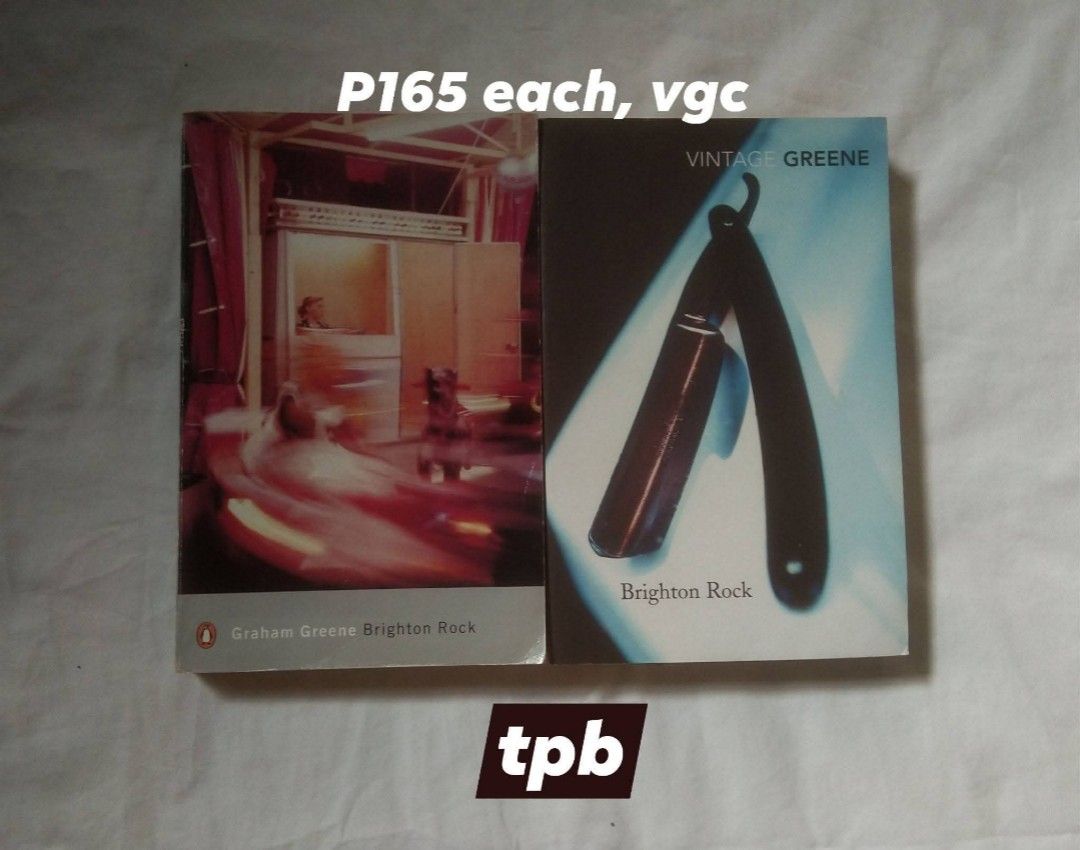 Brighton Rock - Graham Greene (Category: Storybooks) located in Oas. Submitted by tbbt.books (Listing ID 1461049085, Image 1). Description: Brighton Rock - Graham Greene Vintage Classics (Red Spine) Penguin Modern Classics (Silver Spine) •feel free to dm for more pics and inquiries •for proof of legitimacy, check my FB page—TBBT Books MOP: GCash (payment first) MOD: JnT (sf shouldered by buyer) Loc: Albay.