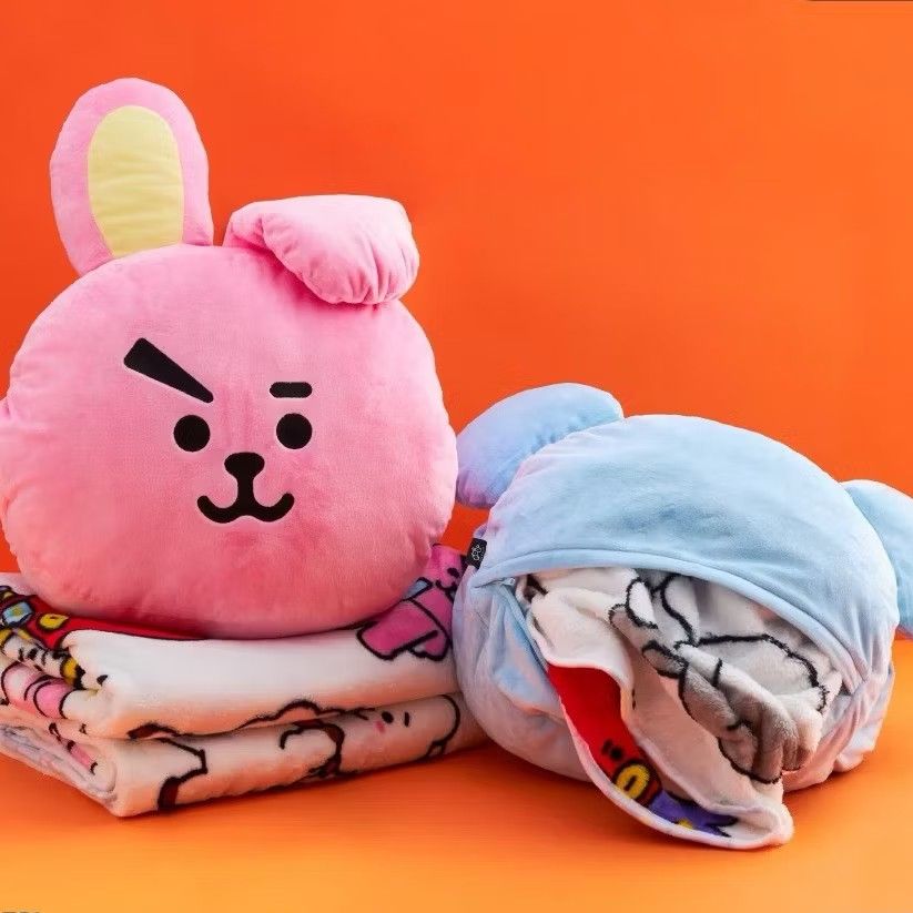 BT21 2IN1 PILLOW + BLANKET (Category: K-Wave Merchandise) located in Quezon City. Submitted by 4_leaf_clover (Listing ID 1464786858, Image 1). Description: PRE-ORDER OT7 and VAN AVAILABLE ETA: 2 WEEKS **Last 2 pictures Actual Merch Sample.** 1 ON-HAND COOKY LOC. QC/SDD - JNT PAY AS YOU ORDER DM.