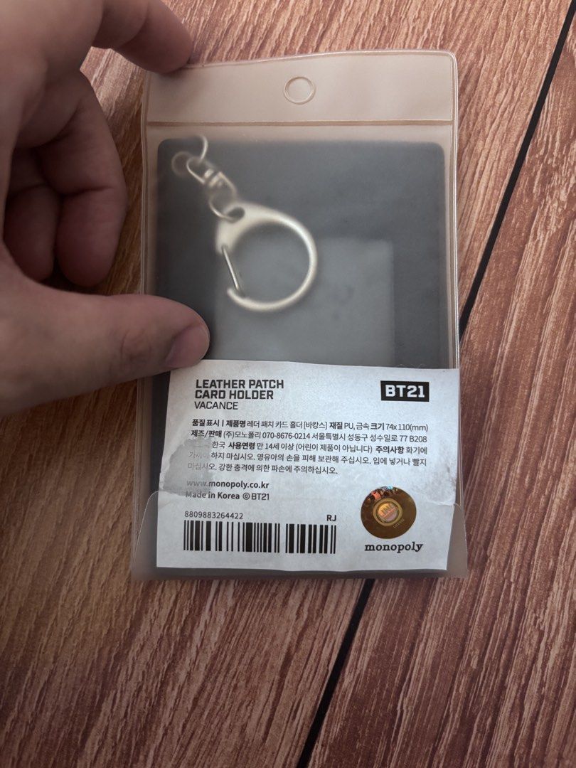 Bt21 Leather patch cardholder (Category: K-Wave Merchandise) located in San Pedro. Submitted by treasuresbyisabelle (Listing ID 1464790963, Image 3). Description: Bt21 Leather patch cardholder (monopoly) Opened but unused .