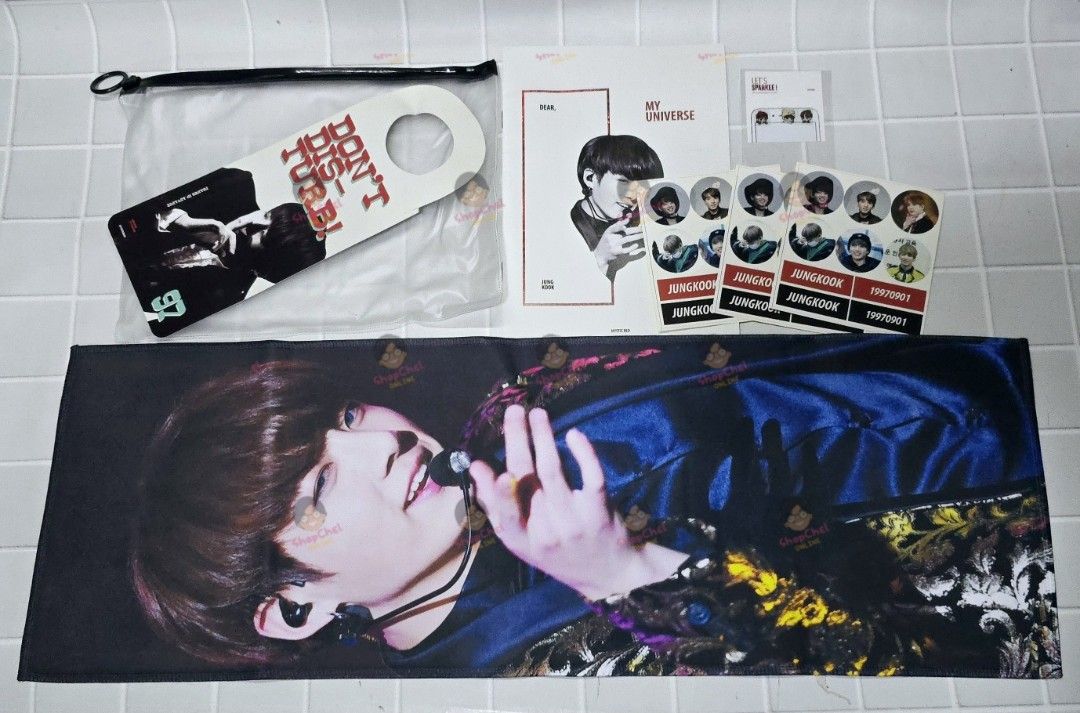 BTS JUNGKOOK Fan-made Slogan Set (Category: K-Wave Merchandise) located in Cainta. Submitted by shopchelonline (Listing ID 1464910757, Image 1). Description: BTS JUNGKOOK Fan-made Slogan Set 🛒470.00each(all in)+lsf 70%DP - NEW BUYER 50%DP - OLD BUYER RB: 15 DAYS AFTER DP; NETA 💎Pre-order -NO RUSH SHIPPING 💎Korea Pasabuy - NORMAL ETA 💎Colors may vary due to lighting. 💎Availability and price may vary 💎The outer case/box is simply for protecti