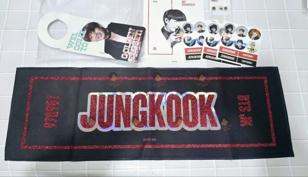 BTS JUNGKOOK Fan-made Slogan Set (Category: K-Wave Merchandise) located in Cainta. Submitted by shopchelonline (Listing ID 1464910757, Image 2). Description: BTS JUNGKOOK Fan-made Slogan Set 🛒470.00each(all in)+lsf 70%DP - NEW BUYER 50%DP - OLD BUYER RB: 15 DAYS AFTER DP; NETA 💎Pre-order -NO RUSH SHIPPING 💎Korea Pasabuy - NORMAL ETA 💎Colors may vary due to lighting. 💎Availability and price may vary 💎The outer case/box is simply for protecti