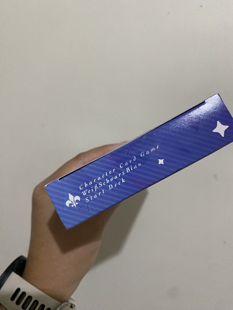 Bushiroad Weiss Schwarz Blau Start Deck: Holostars (Category: Card Packs) located in Pasig City. Submitted by k0pimonster (Listing ID 1464924406, Image 2). Description: - Item: Weiss Schwarz Blau Holostars Start Deck (Japanese Edition) - Includes: 50-card ready-to-play deck, 1 foil collection card, start plus pack, and paper playmat - Condition: Brand new/unused cards inside; outer box has shelf wear and a small tear on the side flap - Perfect fo