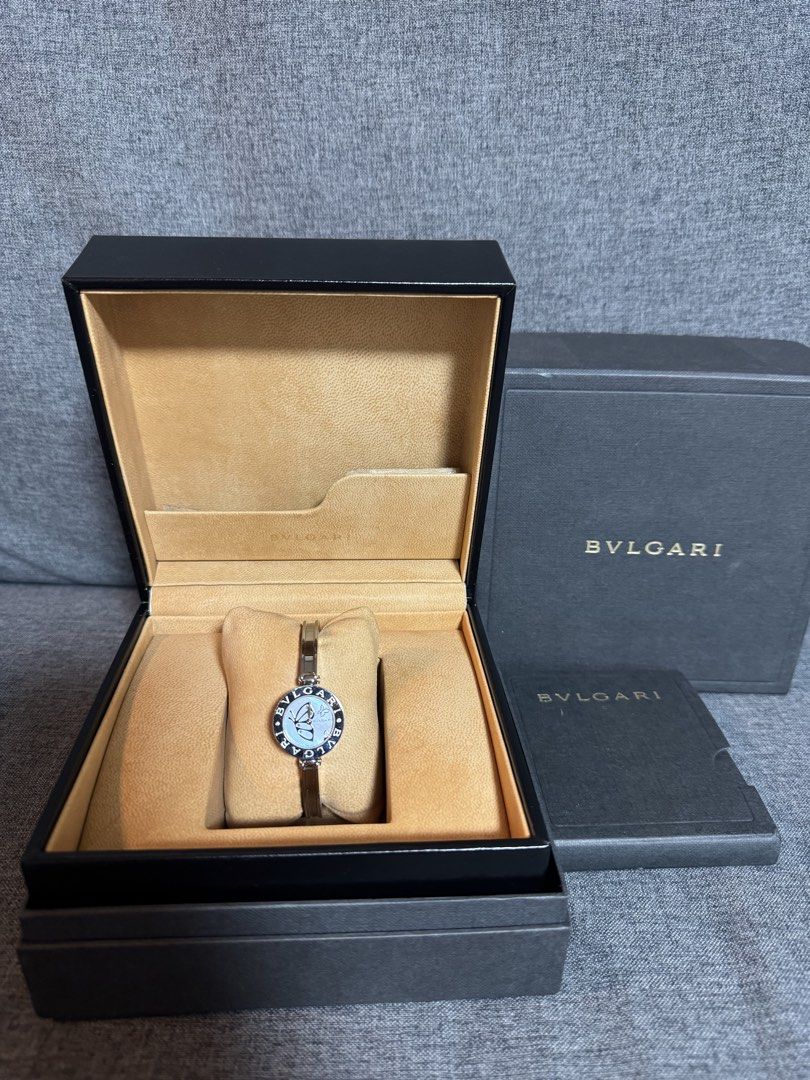 Bvlgari B. Zero bangle watch (Category: Luxury Watches) located in Muntinlupa City. Submitted by xiez1209 (Listing ID 1464854341, Image 2). Description: For Sale B v l g a r i B. Zero1 bangle watch 22mm stainless steel case Mother of Pearl dial butterfly Complete Set with box, card and paperbag 55,000 Open for authentication and meet up Muntinlupa City .