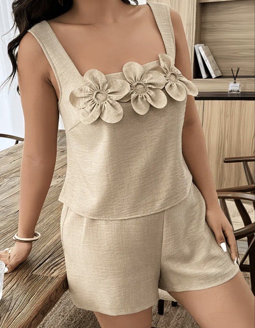 Camisole with Shorts set (Category: Sets or Coordinates) located in Manila. Submitted by signatureessentialsph (Listing ID 1464940664, Image 1). Description: Camisole with shorts set Size: Small-Medium Dm if interested 📩 Available Check out via Tiktok J&T Express Lalamove.