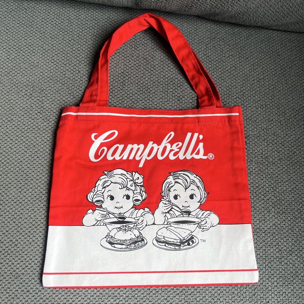 Campbell's Cartoon Red Mini Tote Hand Bag (Category: Tote Bags) located in Silang. Submitted by f4iry4rch1ve (Listing ID 1464800277, Image 1). Description: Campbell's Cartoon Red Mini Tote Hand Bag 150 php+ sf Dimensions: view the pictures above -from Japan -new - actual photos Note: Colors may vary due to lighting Please message me for shipping and payment method....