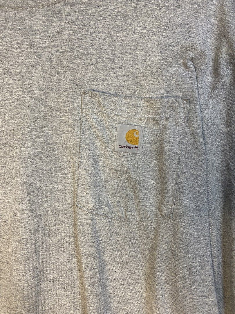 Carhartt Sweater K126 (Category: Sleep and Loungewear) located in Bay. Submitted by paoloconic70568 (Listing ID 1464866461, Image 2). Description: (C)arhartt Sweater K126 Heather Gray Color Rate: 10/10 Color may vary due to lighting M on tag W-21.5 L-30 Issue: None ₱850 No deleting of comments. All items are thrifted manage your expectations. Good Thrift, Good Mood..