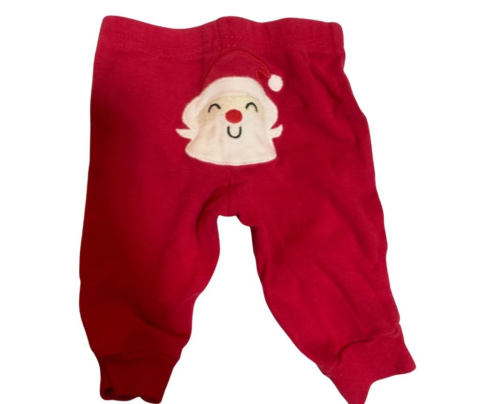 Carter's Newborn pants bundle 3 pack (Category: Babies & Kids Fashion) located in Manila. Submitted by iyahmarcaida (Listing ID 1464883959, Image 2). Description: - Set of 3 versatile baby pants - Includes grey monster design, red Christmas Santa, and light blue - Willing to send more videos and photos.
