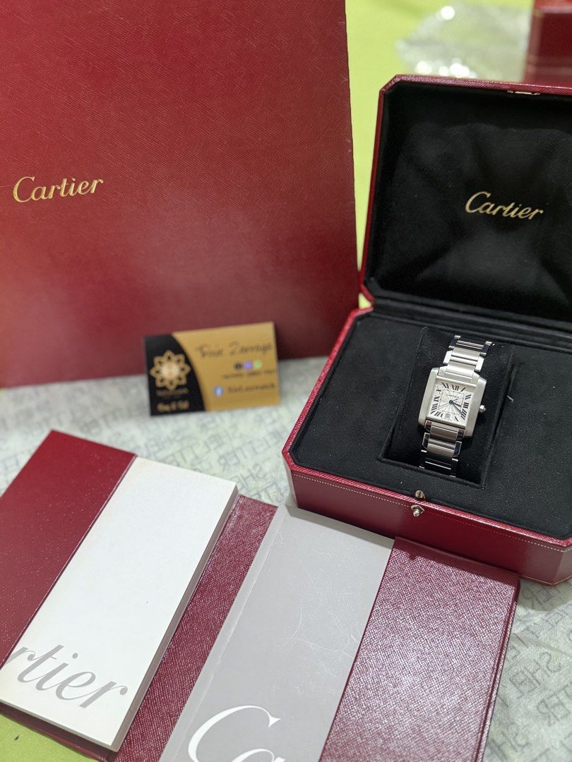 Cartier Tank Française (Category: Luxury Watches) located in Muntinlupa City. Submitted by xiez1209 (Listing ID 1464898719, Image 2). Description: Cartier Tank Française LM size Automatic Movement Stainless Steel 2013 year model Complete inclusions with authenticity certificate, manuals, orig box and paperbag 210,000 Open for meetup and authentication.