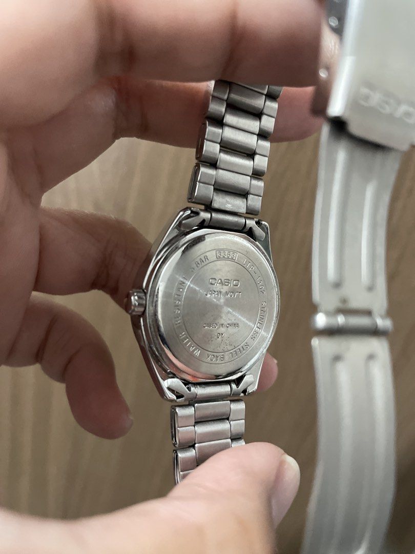 Casio Arabic Dial Watch LTP-1302 (Category: Women's Watches) located in Taguig. Submitted by wisefire_d1567e (Listing ID 1464855730, Image 3). Description: - Brand: Casio (Model: LTP-1302 / Module: 3363) - Dial: Striking black dial with clear Arabic numerals and date window at 3 o'clock - Build: Durable stainless steel case and bracelet band with elegant fluted bezel - Movement: Reliable Japan quartz movement - Water Resistance: Up to 50 meters -