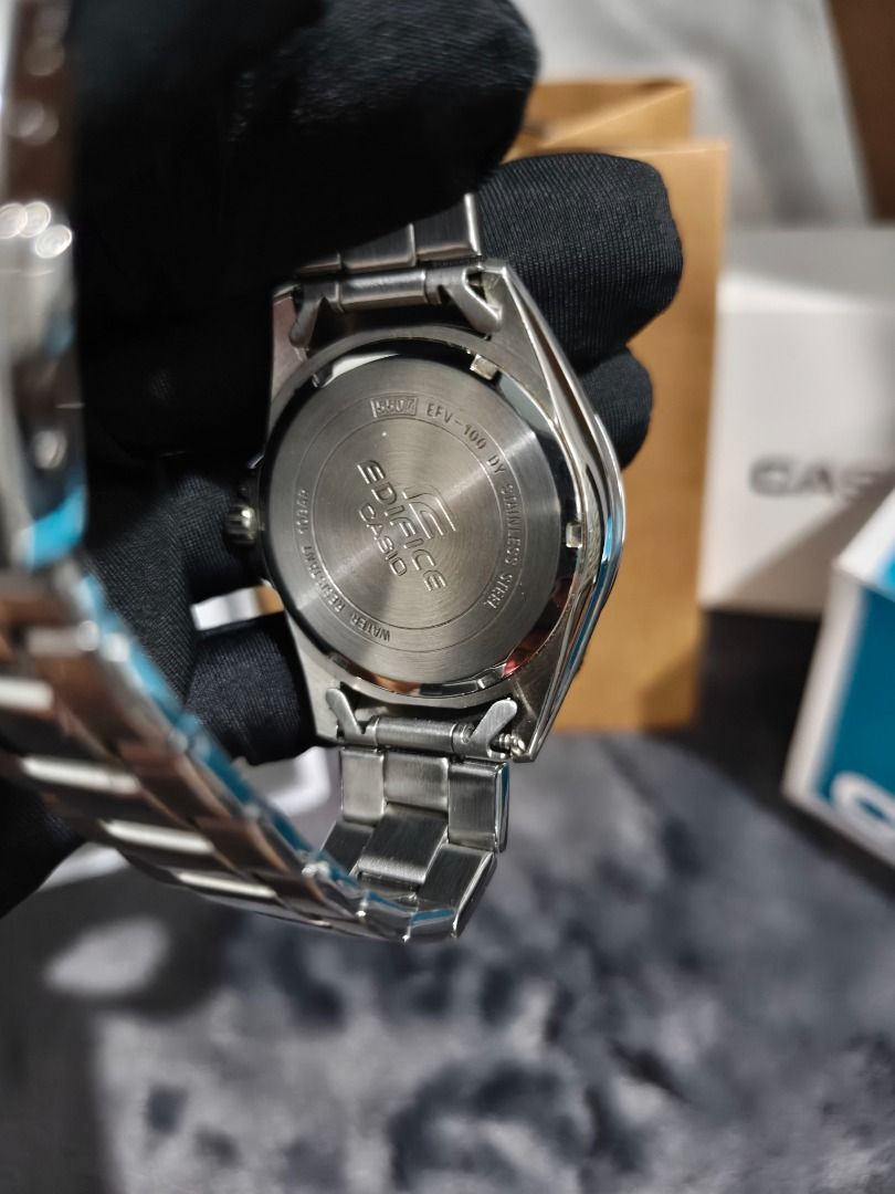 Casio Edifice EFV-100D-2AV Men's Watch / Pre-Owned (Category: Luxury Watches) located in Caloocan City. Submitted by cno_timepieces (Listing ID 1464887750, Image 2). Description: ⌚ CASIO EDIFICE EFV-100D-2AV Pre-owned | Available Authentic Casio Edifice with a clean and sporty look. Pre-owned with signs of usage but still in good condition and fully functional. Please check the photos for the actual condition. 📦 MOD: LBC / Lalamove 💳 MOP: Bank 