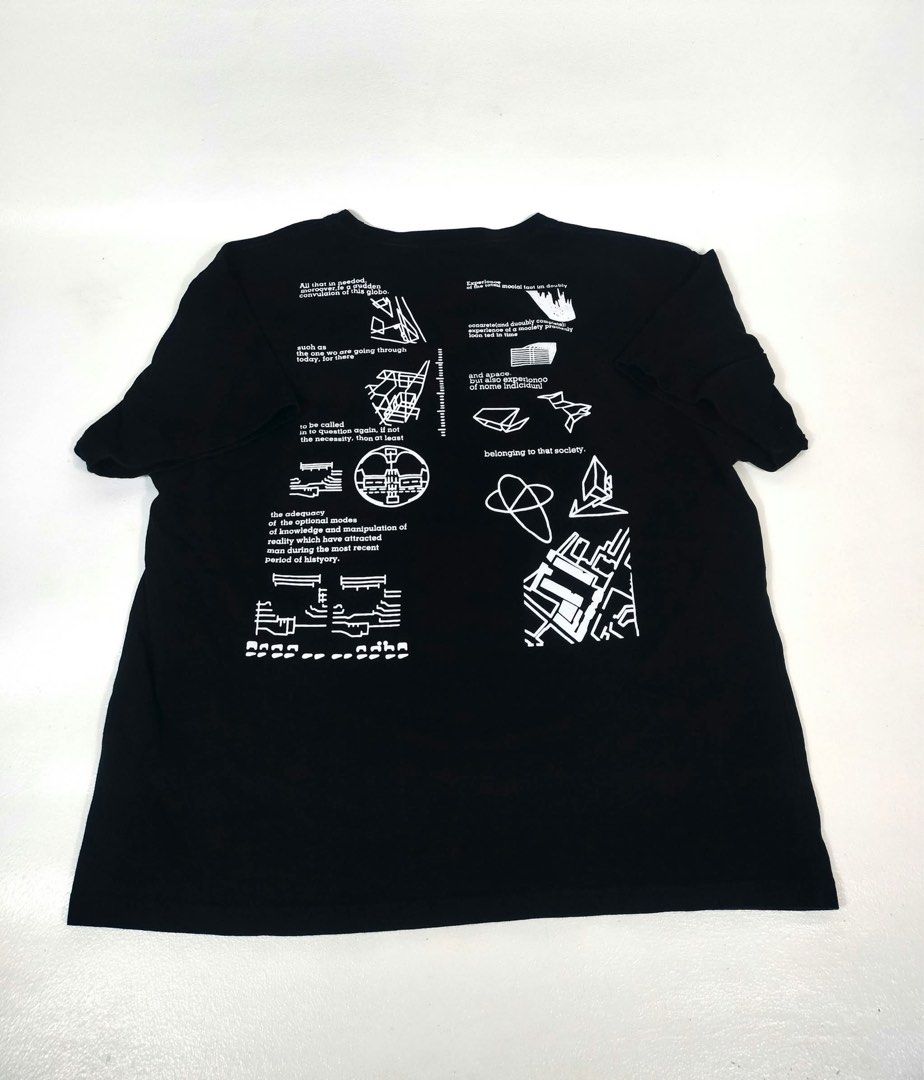 Cav Empt Graphic Print Black T-Shirt (Category: Tshirts & Polo Shirts ) located in Manila. Submitted by naphthrift (Listing ID 1464864945, Image 3). Description: Cav Empt Tshirt Condition : Verygood Size : Large Dimension : 22 x 26 📌 - Brand: Cav Empt - Color: Black - Size: Large (Made in Japan) - Design: Small winking face graphic on chest, large architectural diagram graphic on back - Material: Heavy cotton with great drape - Condition: Normal