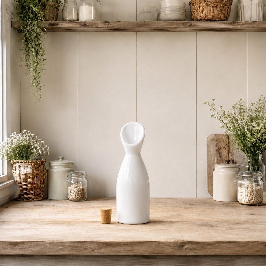 Ceramic Oil Dispenser with Cork Lid (Category: Other Kitchenware & Tableware) located in Quezon City. Submitted by handpickedecors (Listing ID 1464832583, Image 2). Description: Ceramic Oil Dispenser with Cork Lid 160.00 Size: 2.5”D x .5”H.