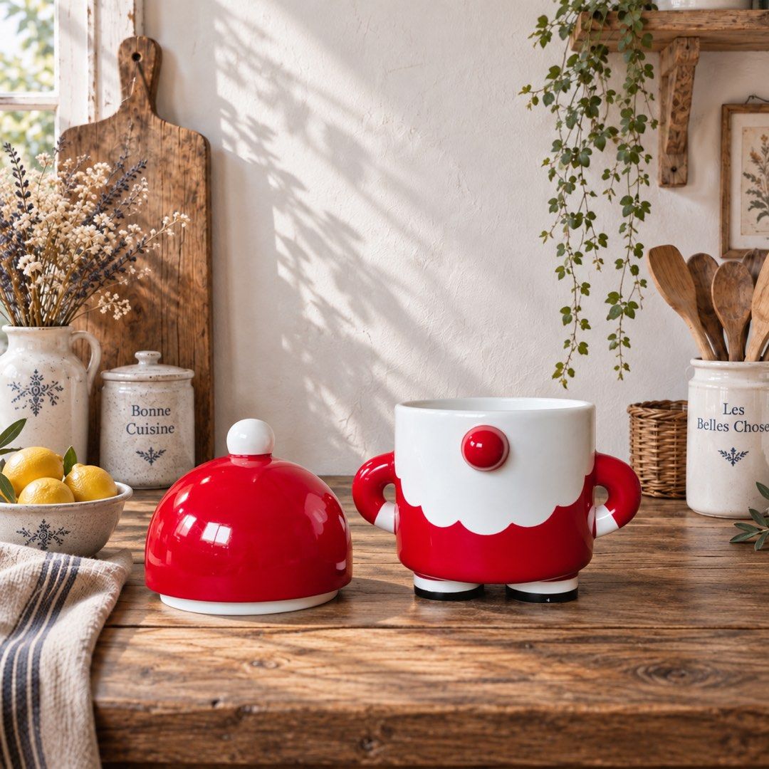 Ceramic Santa Canister (Category: Other Home Decor) located in Quezon City. Submitted by handpickedecors (Listing ID 1464862215, Image 2). Description: Ceramic Santa Canister 450.00 Size: 5”D x 5”H(9.5”H) *paint scratches.