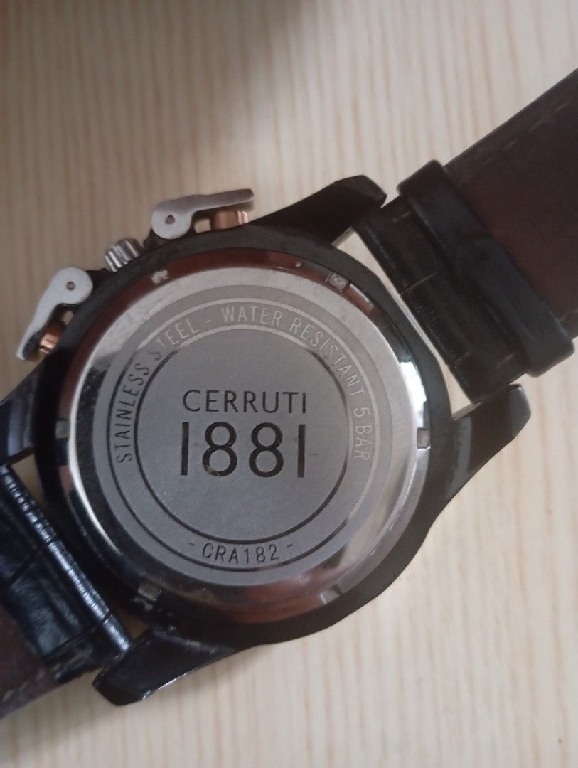 Cerruti chronograph (Category: Men's Watches) located in Las Pinas. Submitted by quick_deals_great_finds2 (Listing ID 1464774325, Image 2). Description: Original good working condition.