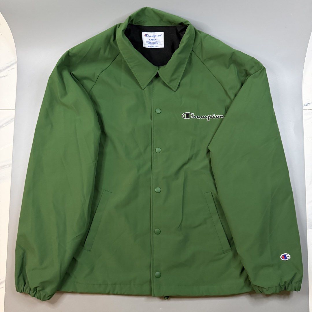 Champion - USA - Coach Jacket Green (Category: Coats, Jackets and Outerwear) located in Paranaque City. Submitted by millennial_goodz (Listing ID 1464890277, Image 1). Description: WTS Champion - USA - Coach Jacket Green Size Large Dimensions: 25" / 29" Good as new condition Authentic P1,499 only DM.