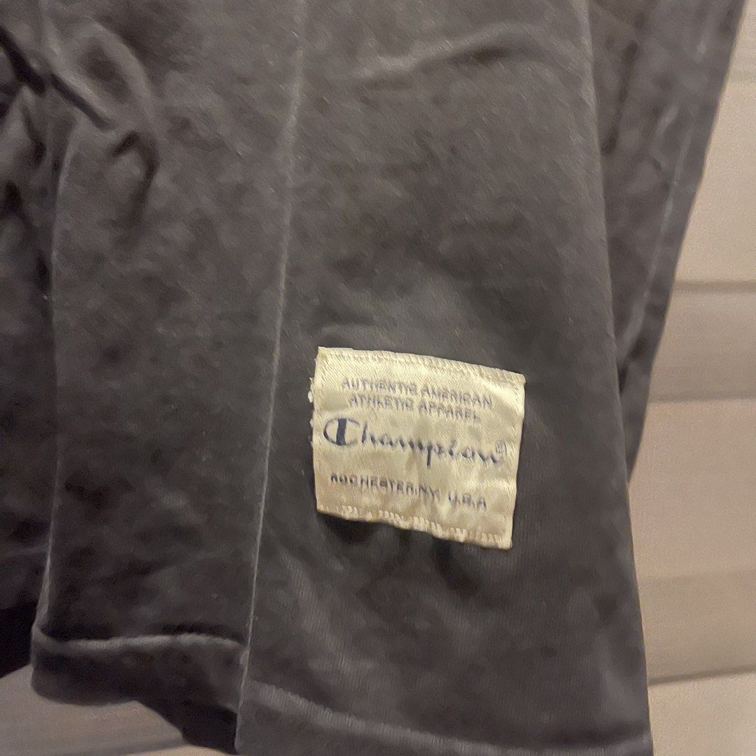 Champion Men’s Tee. (Category: Activewear) located in Butuan. Submitted by rittzfinds_8600 (Listing ID 1464907807, Image 3). Description: Condition: Good Flaws: Slightly Loose Neckline Size: Large Dimensions: 22x26 Color rate: 8.9/10 .