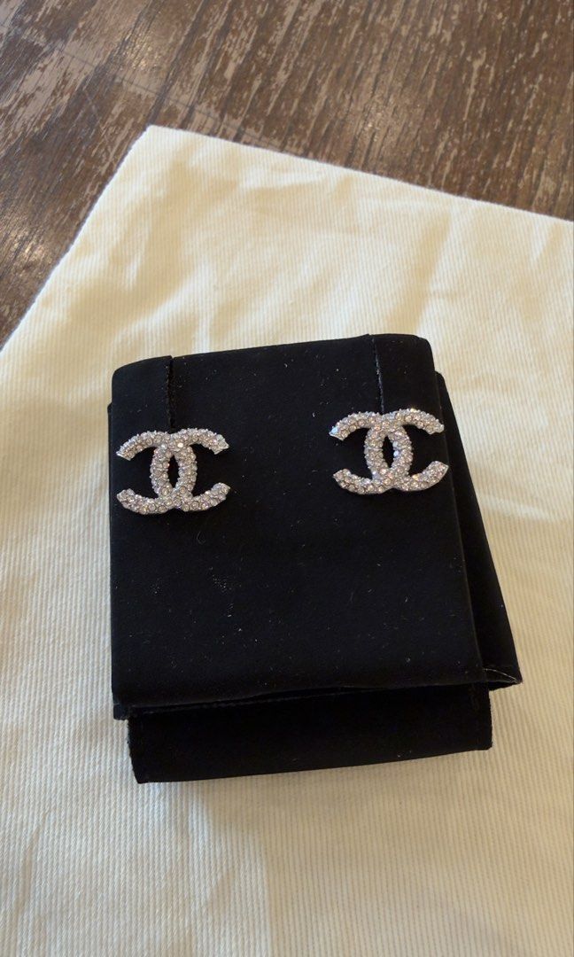 Chanel CC Stud Earrings with Crystals (Category: Earrings) located in Angat. Submitted by shopmyclosetbykris (Listing ID 1462960198, Image 2). Description: Purchased from Komehyo Japan (2022) Condition: Like new, no any flaw to mention Kept unused With box Will send more actual photos upon request Guranteed Auth, has chanel serial markings at the back 15,500 only! LP Posted! .
