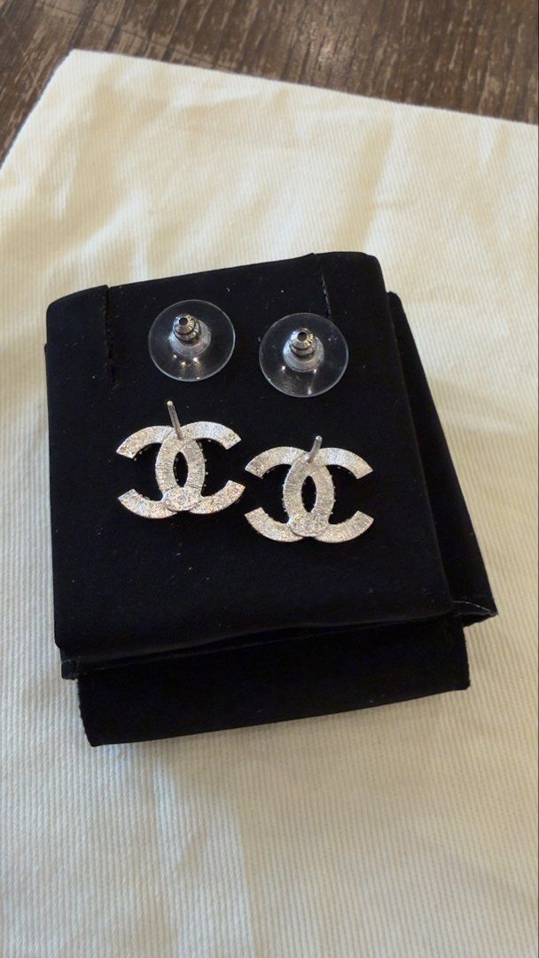Chanel CC Stud Earrings with Crystals (Category: Earrings) located in Angat. Submitted by shopmyclosetbykris (Listing ID 1462960198, Image 3). Description: Purchased from Komehyo Japan (2022) Condition: Like new, no any flaw to mention Kept unused With box Will send more actual photos upon request Guranteed Auth, has chanel serial markings at the back 15,500 only! LP Posted! .