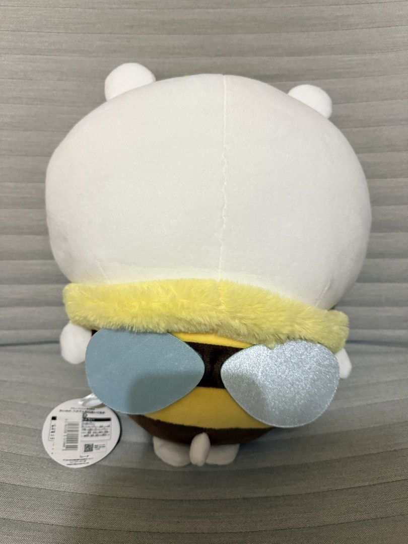 Chiikawa Bee Costume Stuffed Toy Plush Doll (Category: Plushies & Soft Toys) located in Pasig City. Submitted by thetravellingguyinstyle (Listing ID 1464889720, Image 2). Description: - Authentic Chiikawa plush in a cute bumblebee costume - Features yellow and brown striped body, fuzzy collar, antennae, and little wings - Sweet embroidered face with round pink cheeks - Brand new with tag - From Tokyo Japan.
