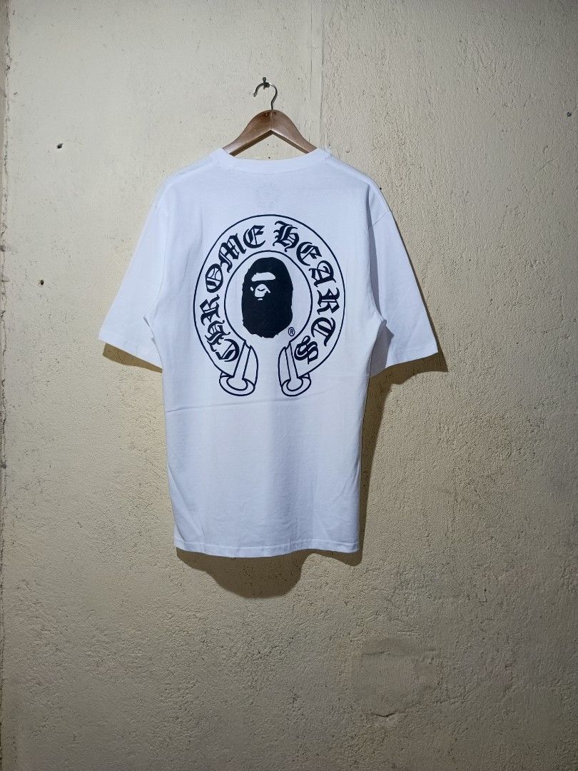 Chrome heart x Bape (Category: Activewear) located in San Pablo. Submitted by thriftyjd (Listing ID 1464872624, Image 1). Description: Dimes: L30 x W23 Condition/color rate: 9.5/10 No issue.