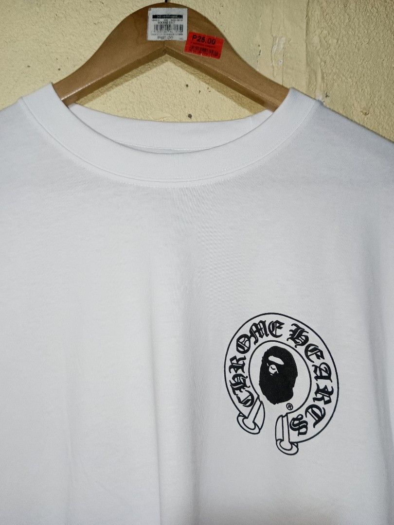 Chrome heart x Bape (Category: Activewear) located in San Pablo. Submitted by thriftyjd (Listing ID 1464872624, Image 3). Description: Dimes: L30 x W23 Condition/color rate: 9.5/10 No issue.
