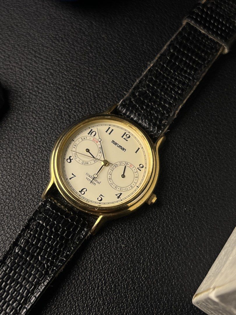 Classic Maruman Traditional (Category: Men's Watches) located in Quezon City. Submitted by phcrisis (Listing ID 1464877674, Image 1). Description: Classic Maruman Traditional Quartz 32mm Case 37mm Lug to lug 7mm Case Height 4,500 Working perfect condition.