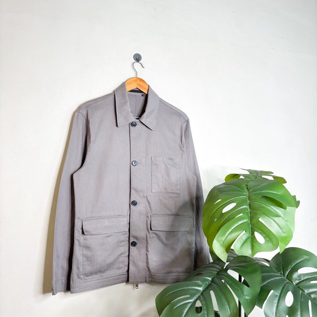 Club Monaco | Chore Jacket. (Category: Coats, Jackets and Outerwear) located in Manila. Submitted by bypiecesandstories (Listing ID 1464880483, Image 1). Description: Club Monaco | Chore Jacket. 799 PHP 🧡 Perfect Condition Can Fit — Small to Large Dimensions — W 21" L 29" A classic Club Monaco chore jacket with a clean, workwear inspired look. Versatile and easy to style, it’s a great everyday layer that works with both casual and more polished 