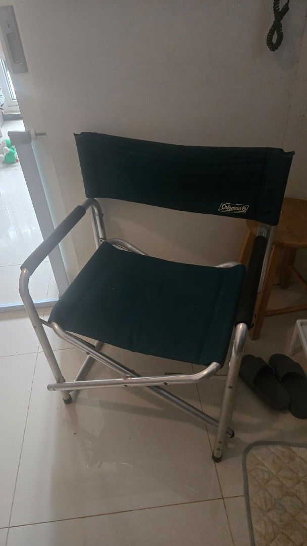 Coleman Portable Folding Camping Chair (Category: Hiking & Camping) located in Mandaluyong City. Submitted by ohayouclub (Listing ID 1464802751, Image 1). Description: - Authentic Coleman folding chair - Dark green fabric with durable aluminum frame - Packs up flat for hassle-free storage and transport - Non-slip rubber caps on legs for indoor and outdoor stability - Comfortable seat height - Ideal for camping trips, picnics, outdoor events, or e