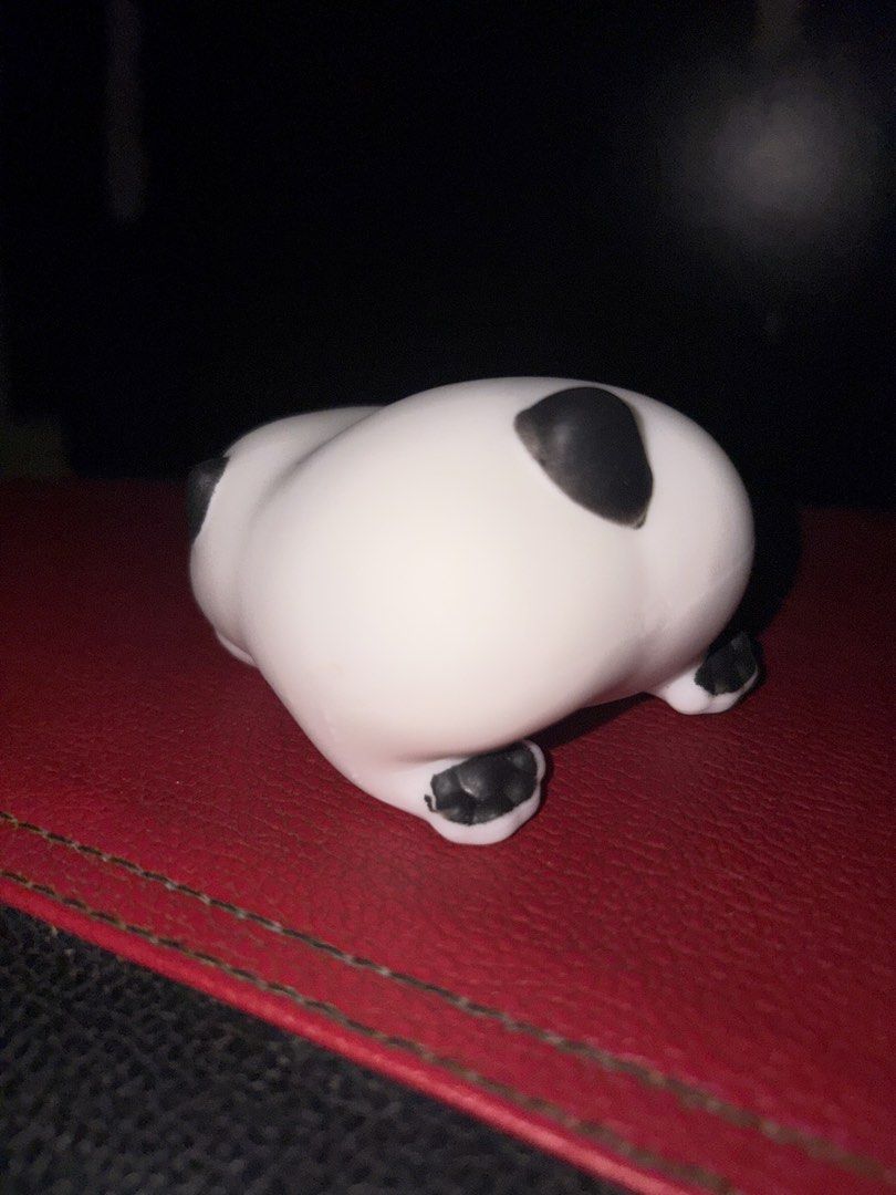 Crunchy Squishy Panda Toy Stress Relief (Category: Designer & Blind Box Toys) located in Manila. Submitted by hii678 (Listing ID 1464864914, Image 2). Description: - Item: Squishy Panda Toy - Color: Black and White - Size: Small, palm-sized - Feature: Soft, slow-rising, cute paw prints on the bottom - Condition: Clean, no tears or major marks - Use: Great for stress relief, desk companion, or room decor.