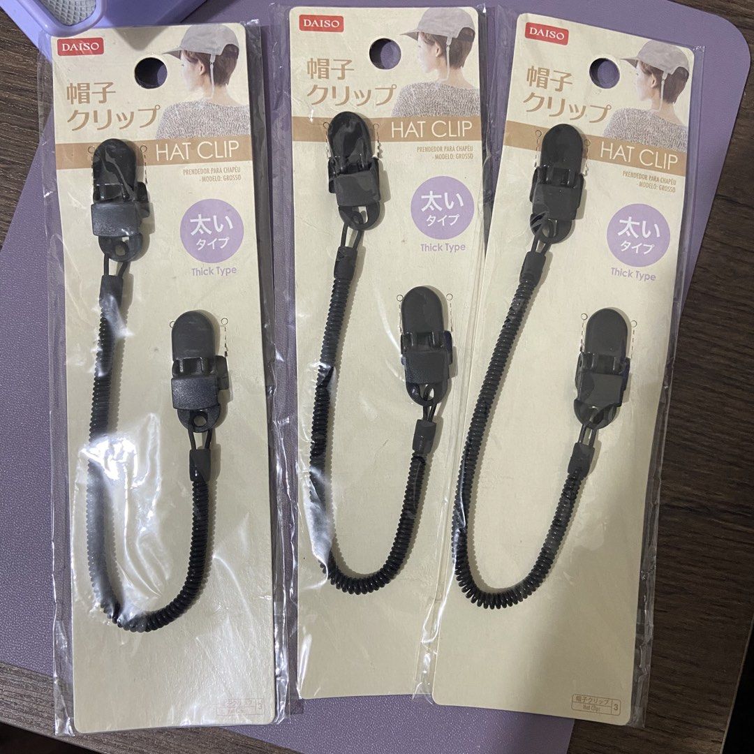 Daiso Hat Clip Thick Type Black (Category: Caps & Hats) located in Marikina City. Submitted by jeliie (Listing ID 1464891423, Image 1). Description: No issue 50 each.