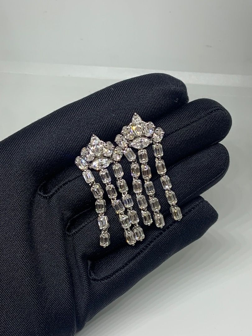 DANGLING EARRINGS LAB DIAMOND (Category: Earrings) located in Caloocan City. Submitted by sevensinner3816 (Listing ID 1464850069, Image 1). Description: Emerald dangling Fancy 42pcs total 13 carats 16.20 grams 14k.