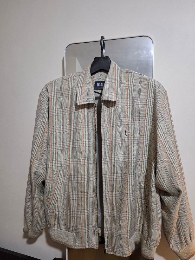 Danpol Plaid Harrington Bomber Jacket (Category: Coats, Jackets and Outerwear) located in Makati City. Submitted by k.yao (Listing ID 1464800299, Image 1). Description: Classic Danpol plaid zip-up jacket in a Harrington / bomber silhouette. Perfect lightweight transitional piece with a sharp retro streetwear look. Brand: Danpol Pattern: Neutral beige/cream tartan checkFeatures: Full-zip front, classic collar, ribbed waist and cuffs, two hand pock