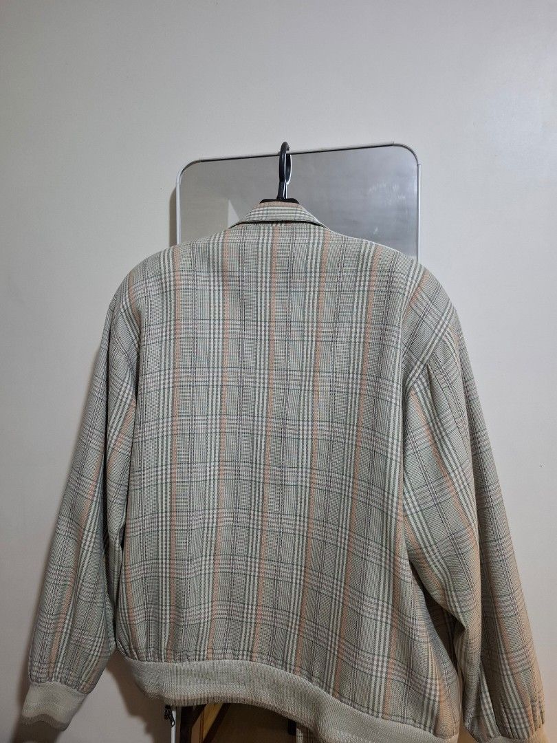 Danpol Plaid Harrington Bomber Jacket (Category: Coats, Jackets and Outerwear) located in Makati City. Submitted by k.yao (Listing ID 1464800299, Image 2). Description: Classic Danpol plaid zip-up jacket in a Harrington / bomber silhouette. Perfect lightweight transitional piece with a sharp retro streetwear look. Brand: Danpol Pattern: Neutral beige/cream tartan checkFeatures: Full-zip front, classic collar, ribbed waist and cuffs, two hand pock