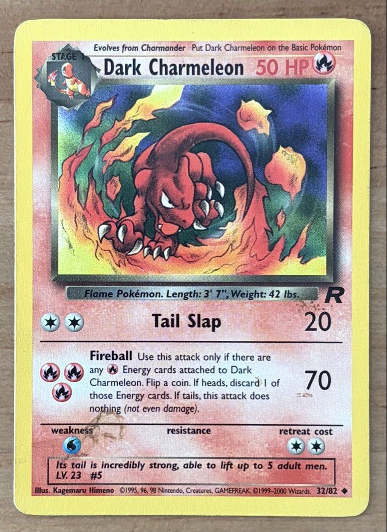 Dark Charmeleon | Pokemon Cards ~ Team Rocket (Category: Raw Singles) located in Manila. Submitted by cardlab (Listing ID 1445778691, Image 1). Description: Items are 💯 authentic/original/legit. About The Card: •Language: EN • Number: 32/82 • Uncommon • Unlimited Issue: May minimal stain sa harap, di sure kung matatanggal pa. FOR: • Cards ₱99 and below with Card Sleeves • Cards ₱100 and up with Used Toploader • ₱10 for Bnew Tops Packaging (If Sh