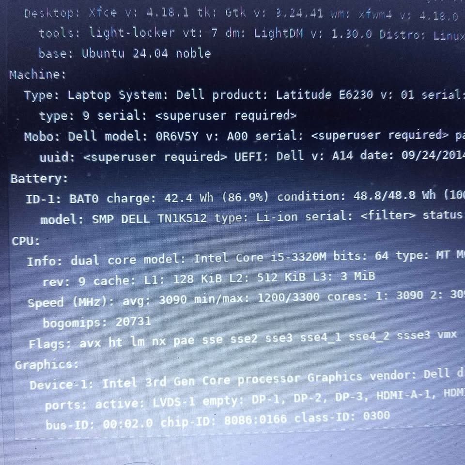 Dell Latitude E6230 RUSH, NEGO (Category: Laptops & Notebooks) located in Caloocan City. Submitted by davemalicd29179 (Listing ID 1464779380, Image 3). Description: Good camera 12 GB RAM for Multi-tasking i5 and Intel Graphics 4000 (Good for Minecraft, Photoshop, Canva and Editing) 2-3 hour brand new Battery WIFI READY New camera module 500 GB HDD GOOD KEYBOARD, PORTS AND SCREEN OS CAN BE REPLACED to Win10 or Linux Mint per customer's request. In