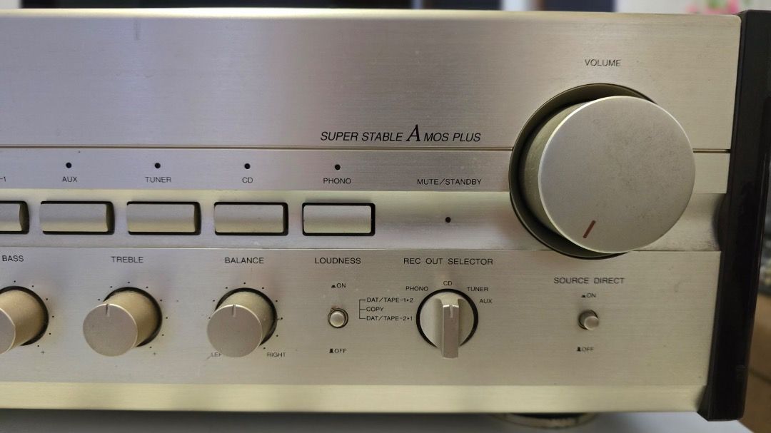 Denon PMA-915RG Precision Audio Component Stereo Amplifier (Category: Soundbars, Speakers & Amplifiers) located in Santa Rosa. Submitted by jingjingthecat (Listing ID 1464808302, Image 1). Description: - Model: Denon PMA-915RG integrated stereo amplifier - Sound Tech: Super Stable A MOS Plus technology - Design: Silver brushed metal front panel with elegant gold-tone knobs and polished wooden side panels - Connectivity: Speaker A and B outputs, h