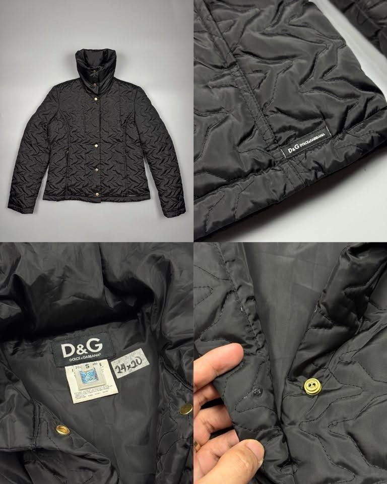 D&G Dolce & Gabbana Black Quilted Puffer Jacket Size S (Category: Coats, Jackets and Outerwear) located in Baguio. Submitted by binibibi (Listing ID 1464772392, Image 1). Description: DOLCE & GABBANA PUFFER JACKET (EXCELLENT CONDITION) SIZE: SMALL CAN FIT MEDIUM (24L X 20W) NOTE* LUMIPAT YUNG ISANG SNAP, PAREPAIR NIYO NALANG PO - 100% Authentic D&G Dolce & Gabbana black quilted jacket - Size: Small (Tagged measurements: 24x20 inches) - Design: St